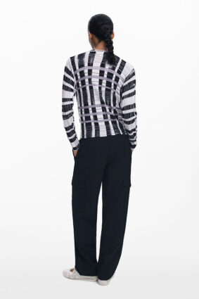 Desigual Pullover Check Negro