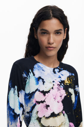 Desigual Pullover Sweater Azul Espacial