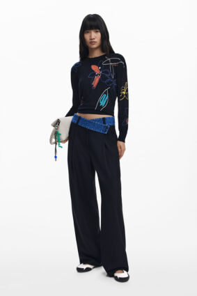 Desigual Pullover Sweater Negro