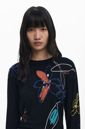 Desigual Pullover Sweater Negro