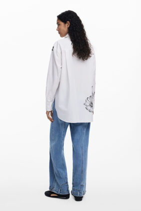 Desigual Shirt Blanco Placement Print