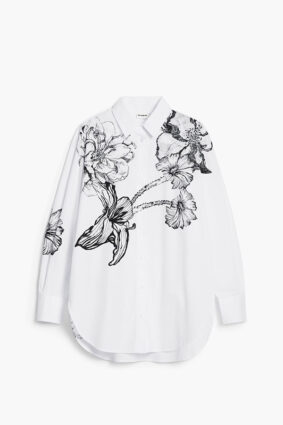 Desigual Shirt Blanco Placement Print