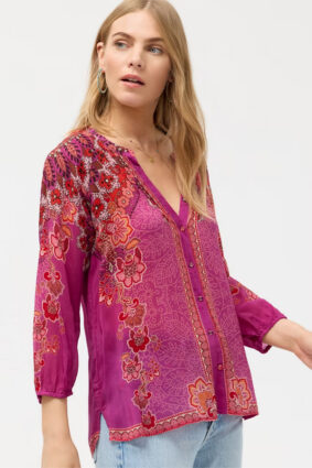 Johnny Was Franceen Shirt - Lantana Scarf
