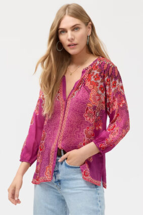 Johnny Was Franceen Shirt - Lantana Scarf