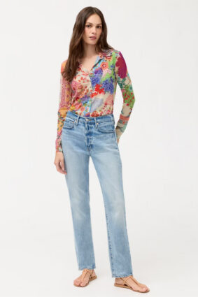Johnny Was Mesh Button Front Shirt - Mc Dreamer Print