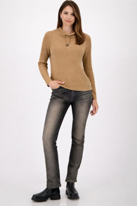 Monari Basic Rib Sweater Cognac