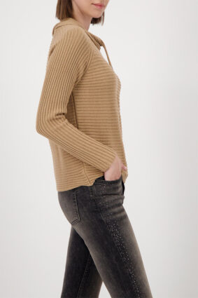 Monari Basic Rib Sweater Cognac