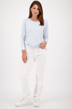 Monari Basic T-Shirt W Jewelry Chain Ice Blue