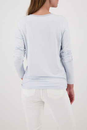 Monari Basic T-Shirt W Jewelry Chain Ice Blue
