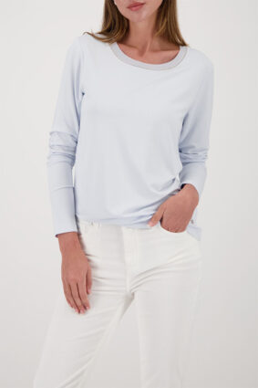 Monari Basic T-Shirt W Jewelry Chain Ice Blue