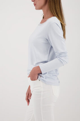 Monari Basic T-Shirt W Jewelry Chain Ice Blue