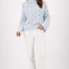 Monari Chenille Openwork Sweater Ice Blue
