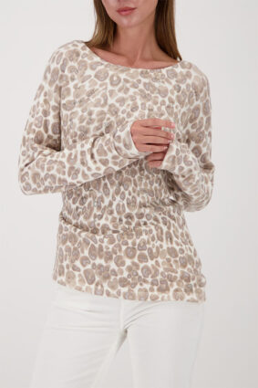 Monari Sweater Wall-Over Leopard Prt Ltemcht Ptn