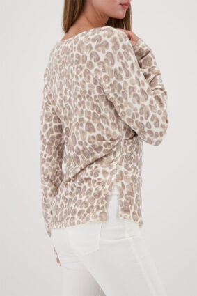 Monari Sweater Wall-Over Leopard Prt Ltemcht Ptn
