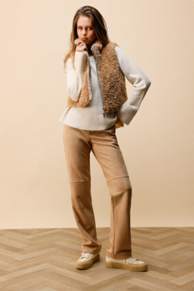 Monari Velour Pants 83cm Cognac