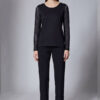 Peruzzi Mesh Sleeve Top Black