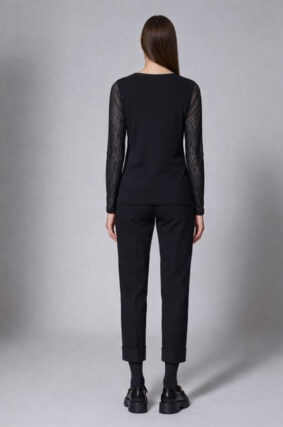 Peruzzi Mesh Sleeve Top Black