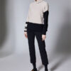 Peruzzi Stripe Colour Blk Fleece Top Sand