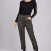 Puruzzi Check Turn Up Trouser BrownCamel