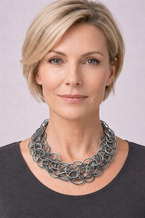 Rosalba Galati Tejers PVC Necklace BlackWhite