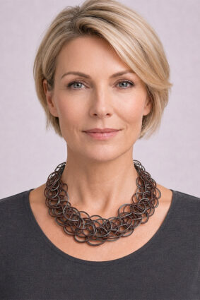 Rosalbagalati Tejers PVC Necklace CopperGrey