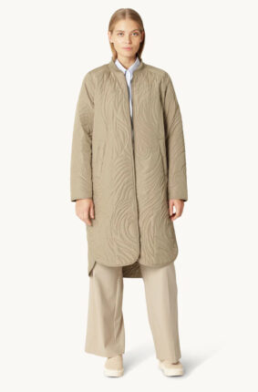 Ilse Jacobsen longline quilt coat in greige neutral tone