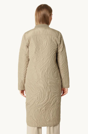 Ilse Jacobsen longline quilt coat in greige neutral tone