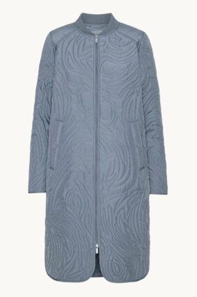 Ilse Jacobsen longline quilt coat in grey blue