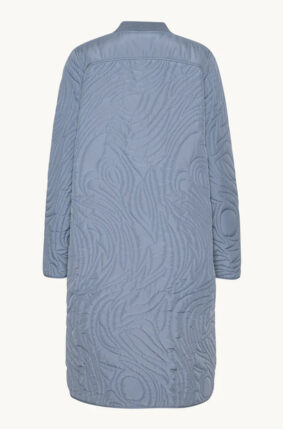 Ilse Jacobsen longline quilt coat in grey blue