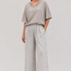 La Vaca Loca Lillia pants in cold white made from soft cotton voile with an elastic waistband.