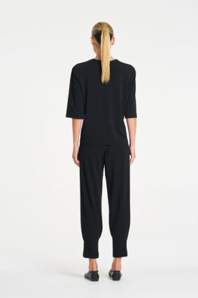 Mela Purdie Black Plaza Crew Top relaxed silhouette lightweight travel top