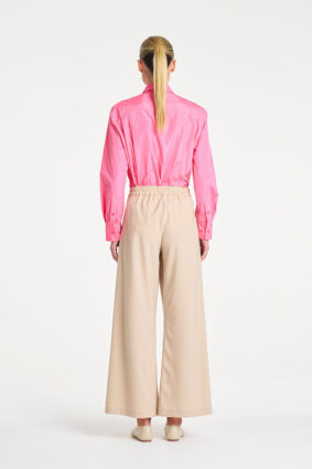 Mela Purdie Saville Shirt in Floss pink, a relaxed-fit long sleeve tailored button-up shirt for women