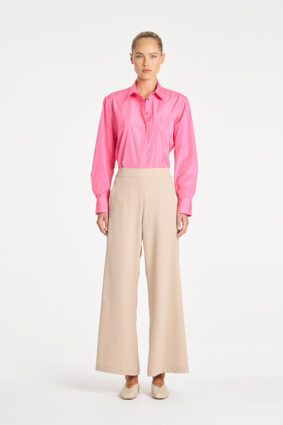 Mela Purdie Saville Shirt in Floss pink, a relaxed-fit long sleeve tailored button-up shirt for women