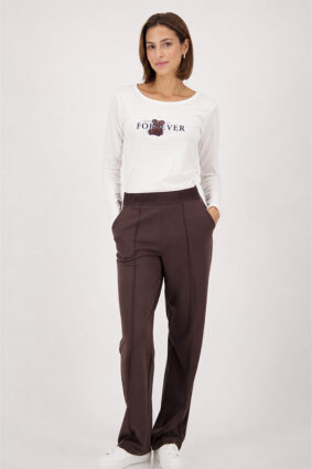 Monari Basic Lettering Pants Brownie