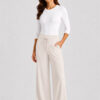 Raffaello Rossi Candice Pant Chalk in sustainable high-tech jersey fabric