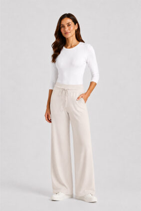 Raffaello Rossi Candice Pant Chalk in sustainable high-tech jersey fabric