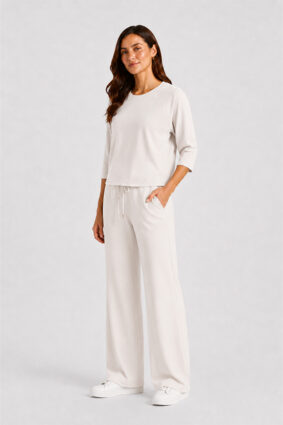 Raffaello Rossi Candice Pant Chalk in sustainable high-tech jersey fabric