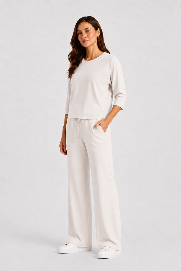 Raffaello Rossi Candice Pant Chalk in sustainable high-tech jersey fabric