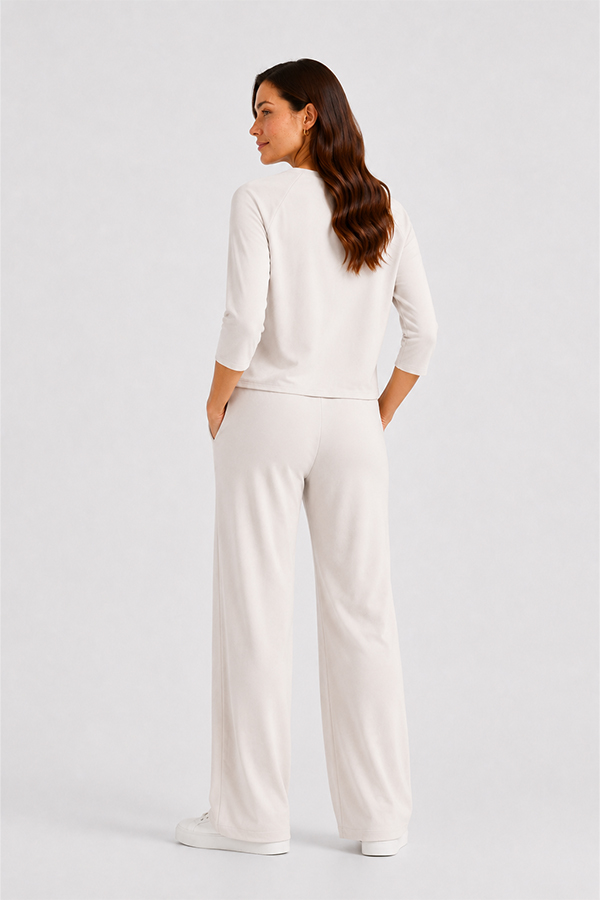 Raffaello Rossi Candice Pant Chalk in sustainable high-tech jersey fabric