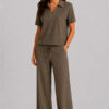 Raffaello Rossi Candice straight leg pants in Minisquare Olivin green print