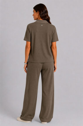 Raffaello Rossi Candice straight leg pants in Minisquare Olivin green print