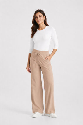 Raffaello Rossi Candice straight leg pants in Warm Taupe