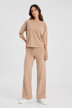 Raffaello Rossi Candice straight leg pants in Warm Taupe