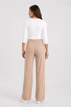 Raffaello Rossi Candice straight leg pants in Warm Taupe