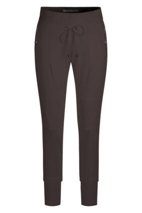 Raffaello Rossi Candy Jogger Pant Chocolate with silver drawstring hardware