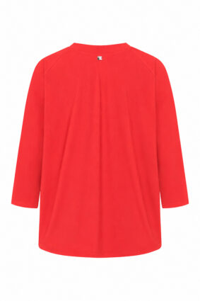 Raffaello Rossi Grazia flamingo pink top with round neck and three-quarter raglan sleeves