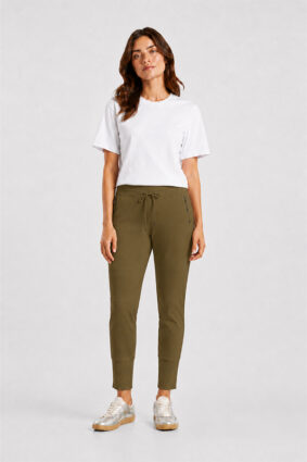 Raffaello Rossi Candy Jogger Pant in Dark Forrest green high tech jersey fabric