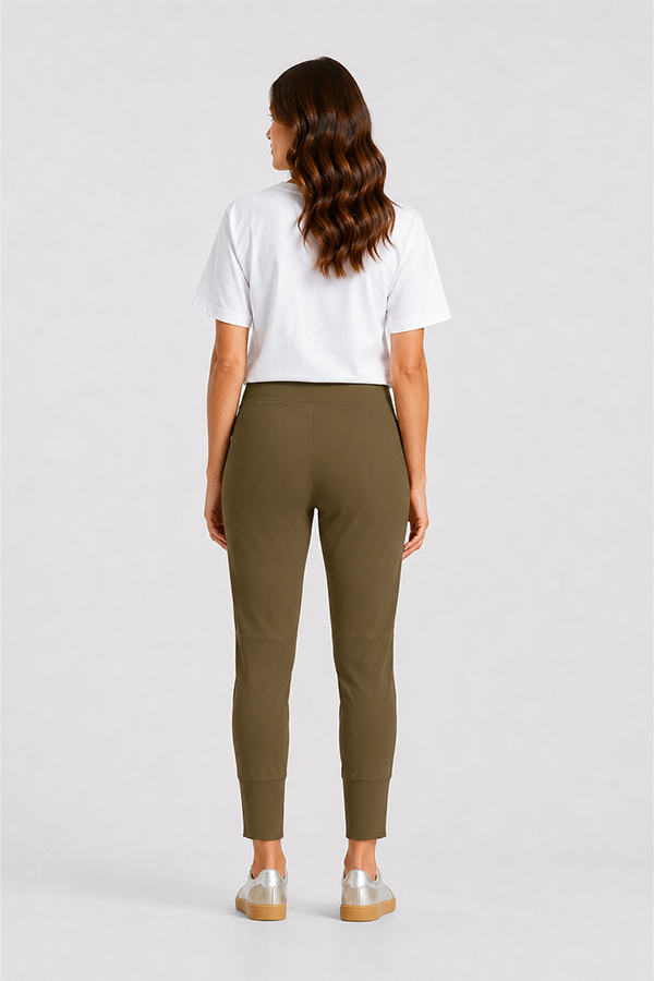 Raffaello Rossi Candy Jogger Pant in Dark Forrest green high tech jersey fabric
