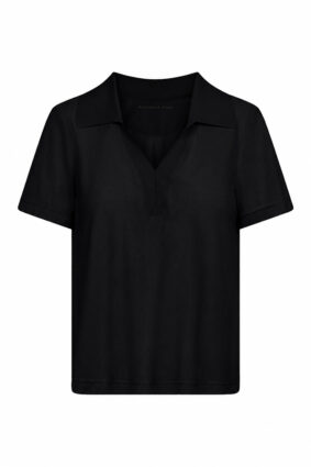 Raffaello Rossi Phina Polo Minisquare Black shirt with technical jersey fabric