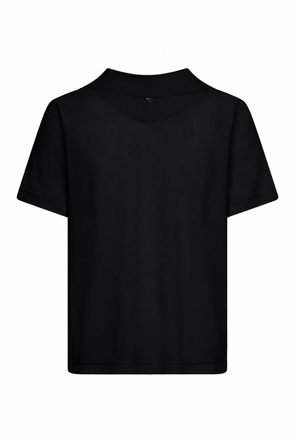 Raffaello Rossi Phina Polo Minisquare Black shirt with technical jersey fabric
